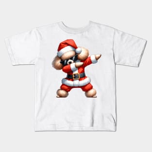 Christmas Poodle Dog Dabbing Dance Kids T-Shirt